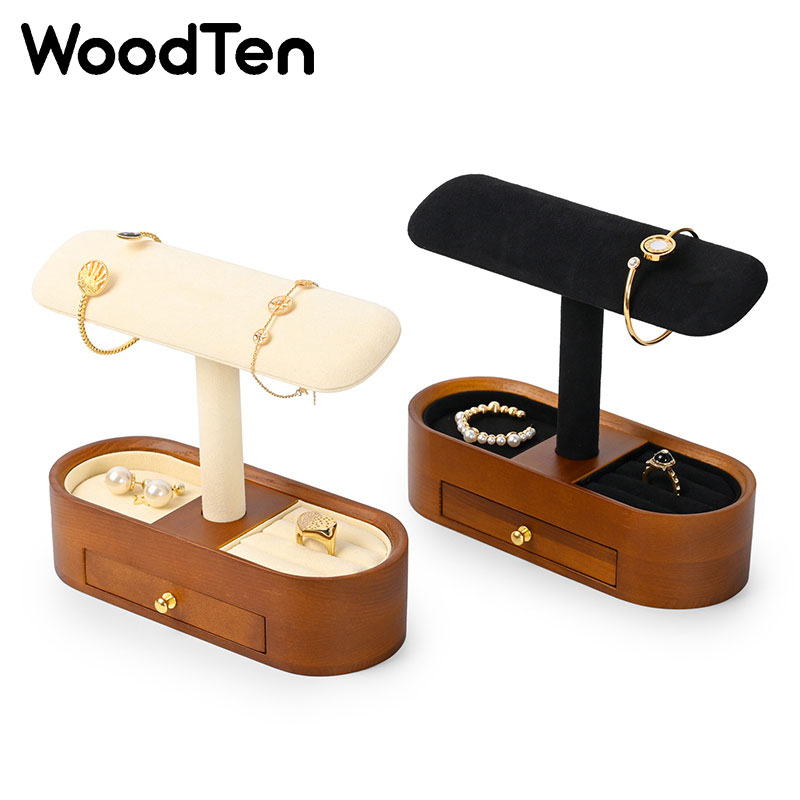 Watches Jewelry Holder - แท่นวางนาฬิกา WoodTen พร้อมลิ้นชัก, ที่เก็บนาฬิกาไม้, ที่ใส่แหวนและเครื่องประดับสำหรับนาฬิกาข้อมือและจัดแสดงเครื่องประดับ