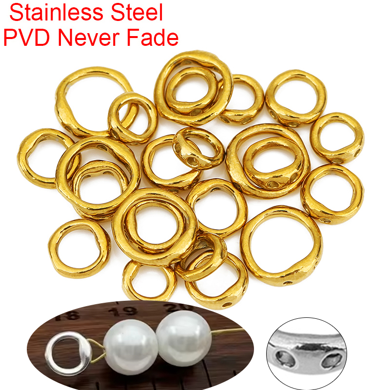 Charm Bracelet Beads - ตะขอเกี่ยวสร้อยคอสแตนเลส 20 ชิ้น อุปกรณ์ร้อยลูกปัด ไม่ซีดจาง ตัวเชื่อมปลายสำหรับทำสร้อยคอ