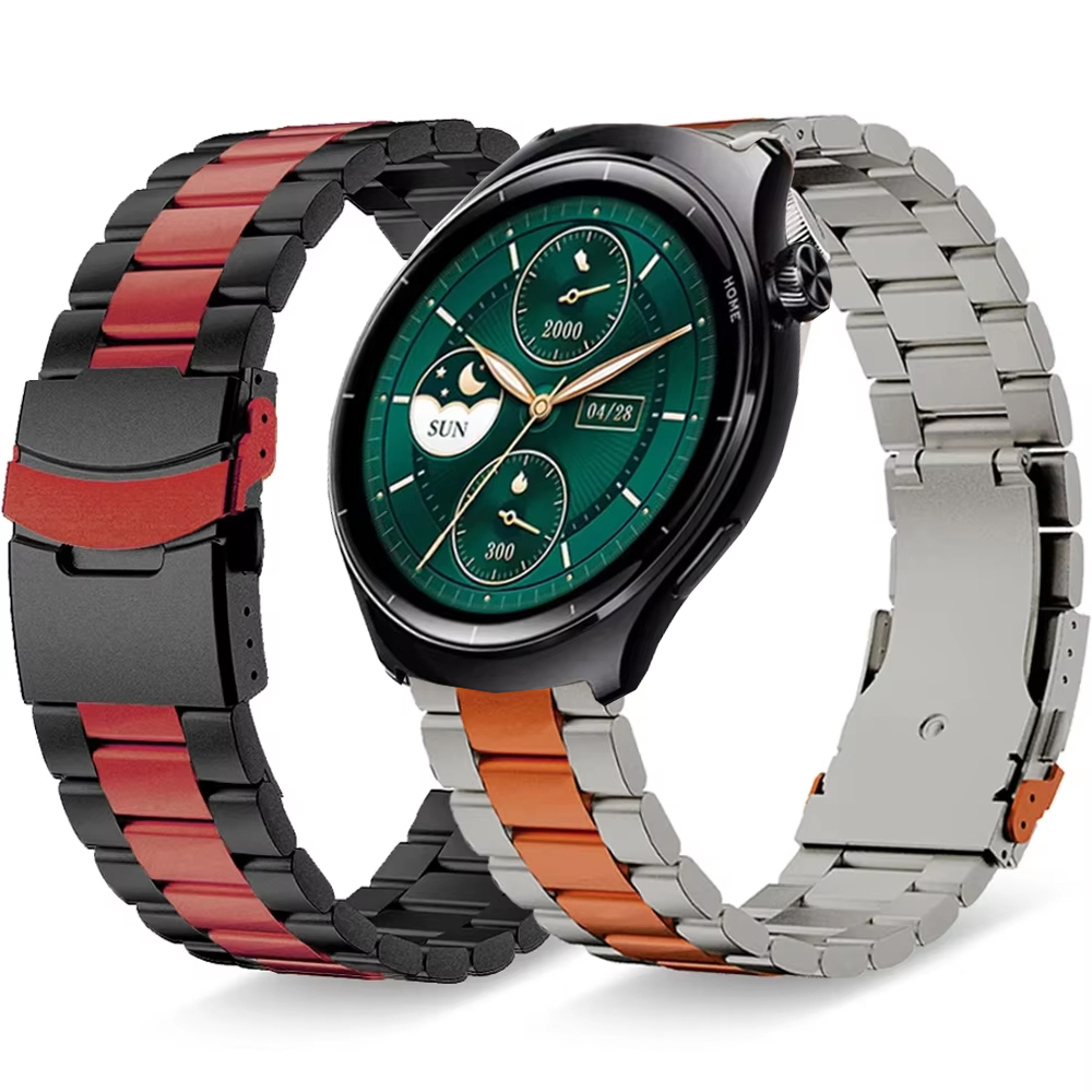 A1 Watches & Jewelry New York Photos - สายนาฬิกาสแตนเลสสตีลหรูหราขนาด 22 มม. สำหรับ Mibro Lite