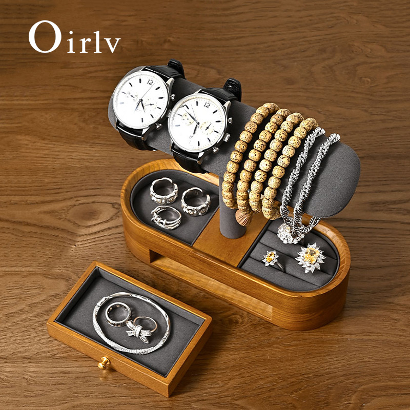 Jewelry Stores Watches - Oirlv ไม้เนื้อแข็งนาฬิกาออแกไนเซอร์ชั้นวาง T-bar นาฬิกาผู้ถือออแกไนเซอร์ตู้โชว์สร้อยข้อมือกําไลข้อมือเครื่องประดับยืนแสดงนาฬิกาการจัดเก็บ
