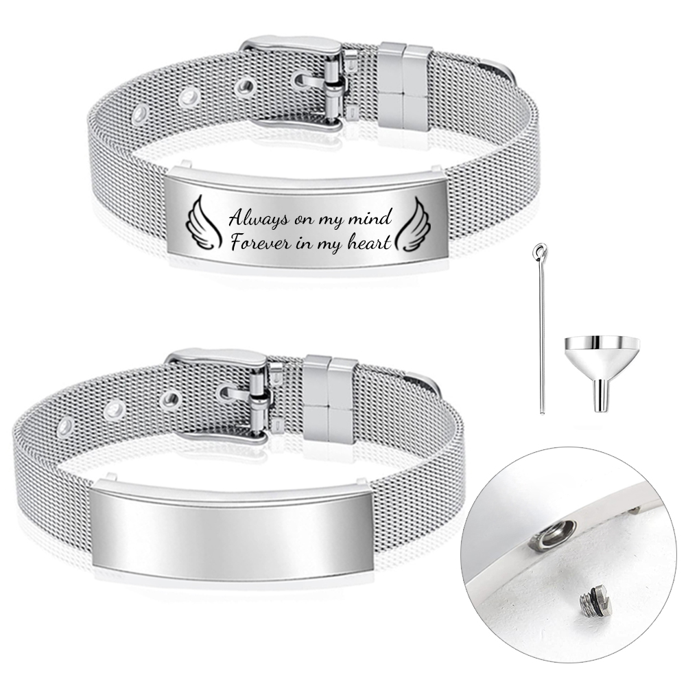 Jewelry Watches Men - เครื่องประดับ Urn สร้อยข้อมือ e สําหรับผู้หญิงผู้ชายสแตนเลสสตีลลวดตาข่ายนาฬิกาสไตล์สร้อยข้อมือกําไลข้อมือ