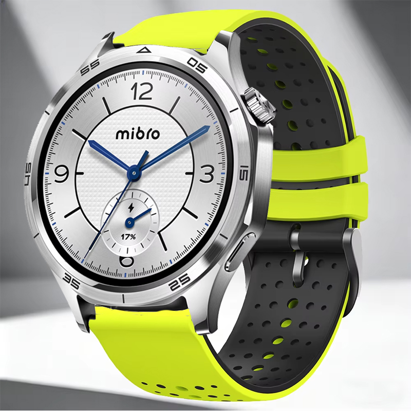 A1 Watches & Jewelry New York Photos - สายซิลิโคนสองสีขนาด 22 มม. สำหรับนาฬิกา Mibro Watch