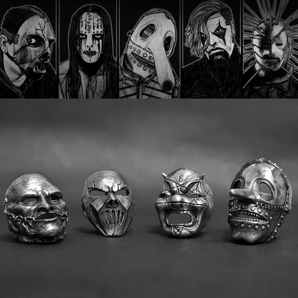Gothic Skull Ring - 2023ชายดอกไม้Skull MaskแหวนGothic 316LสแตนเลสAnelรถจักรยานยนต์Bandเครื่องประดับปาร์ตี้ฮาโลวีนของขวัญจัดส่งฟรี