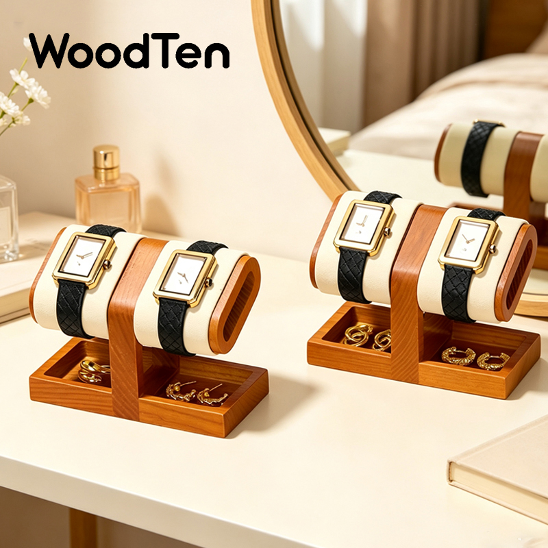 Watches Jewelry Holder - แท่นวางนาฬิกา WoodTen ชั้นวางนาฬิกาไม้ แท่นจัดเก็บโชว์นาฬิกา ที่วางแหวนและเครื่องประดับ สำหรับนาฬิกาข้อมือและเครื่องประดับ