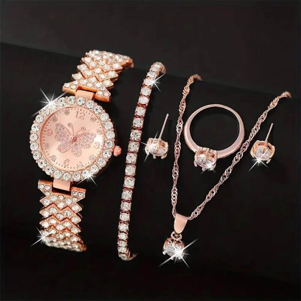 6 ชิ้น/เซ็ตหรูหราไรน์สโตนผีเสื - Jewelry Watch Making บทวิจารณ์และราคา