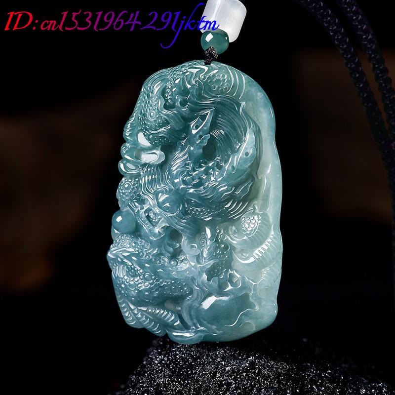 หยกพม่าธรรมชาติจี้มังกรสร้อยคอ - Jewelry & Watches Ltd บทวิจารณ์และราคา