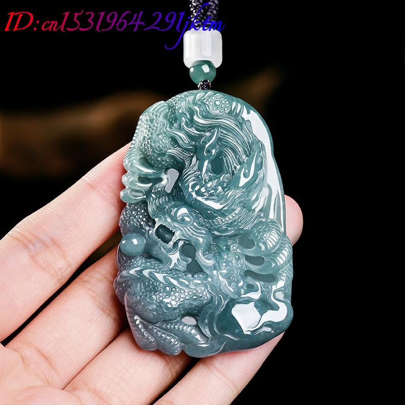 หยกพม่าธรรมชาติจี้มังกรสร้อยคอ - Jewelry & Watches Ltd บทวิจารณ์และราคา