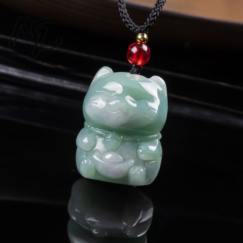 จี้หยกมรกตธรรมชาติรูปแมวนำโชค  - Jewelry & Watches Ltd บทวิจารณ์และราคา