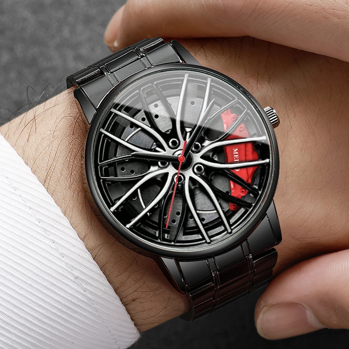 นาฬิกาข้อมือแฟชั่นผู้ชายลายล้อ - Mystery Jewelry Jar Watches บทวิจารณ์และราคา