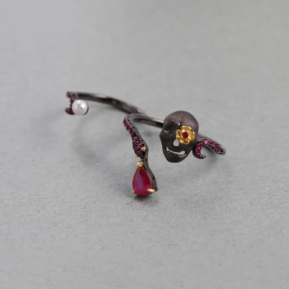 GEM's Ballet แหวนหัวกะโหลก Bat - Gothic Skull Ring บทวิจารณ์และราคา