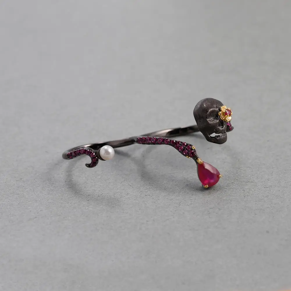 GEM's Ballet แหวนหัวกะโหลก Bat - Gothic Skull Ring บทวิจารณ์และราคา