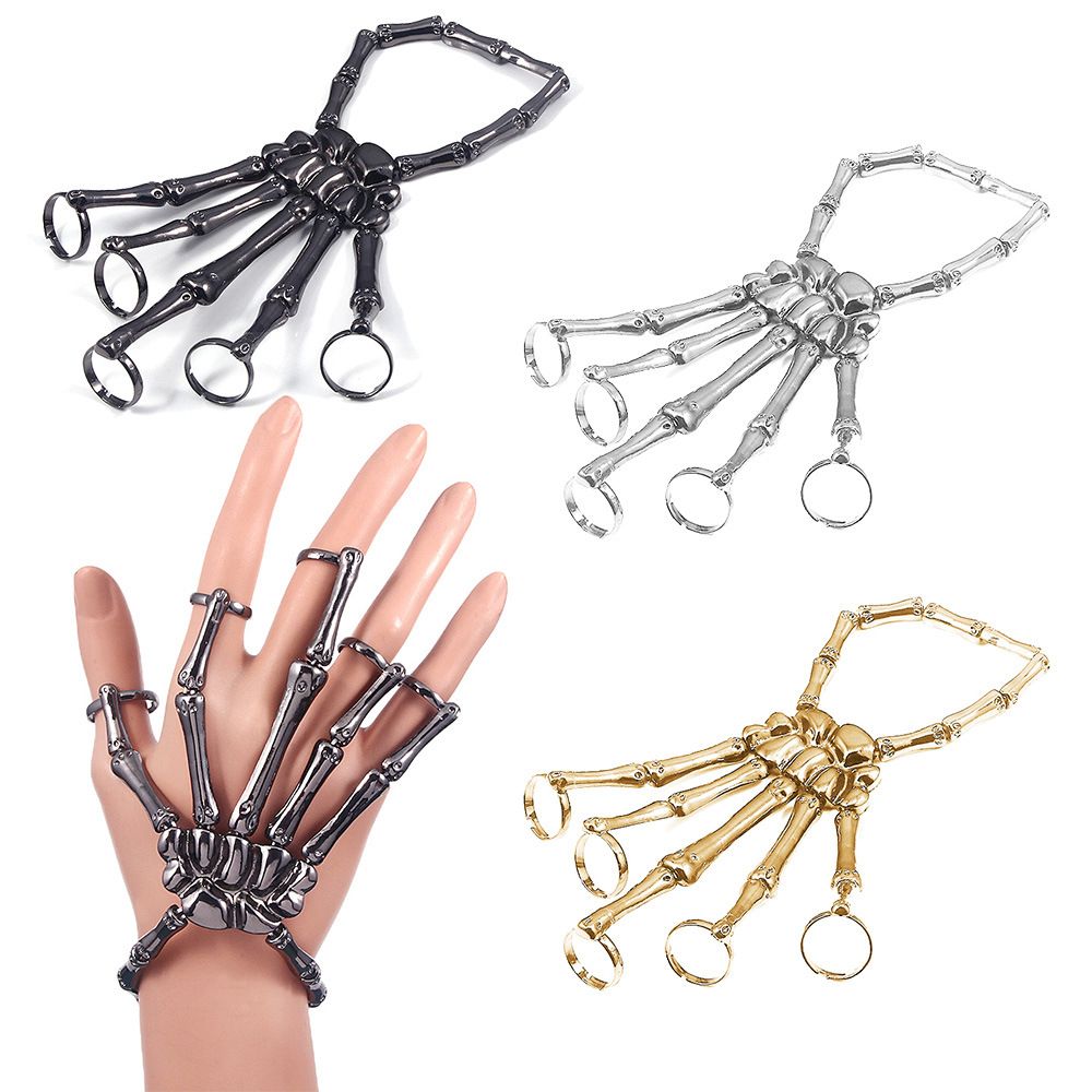 กำไลข้อมือโลหะสไตล์พังก์โกธิคป - Gothic Skull Ring บทวิจารณ์และราคา