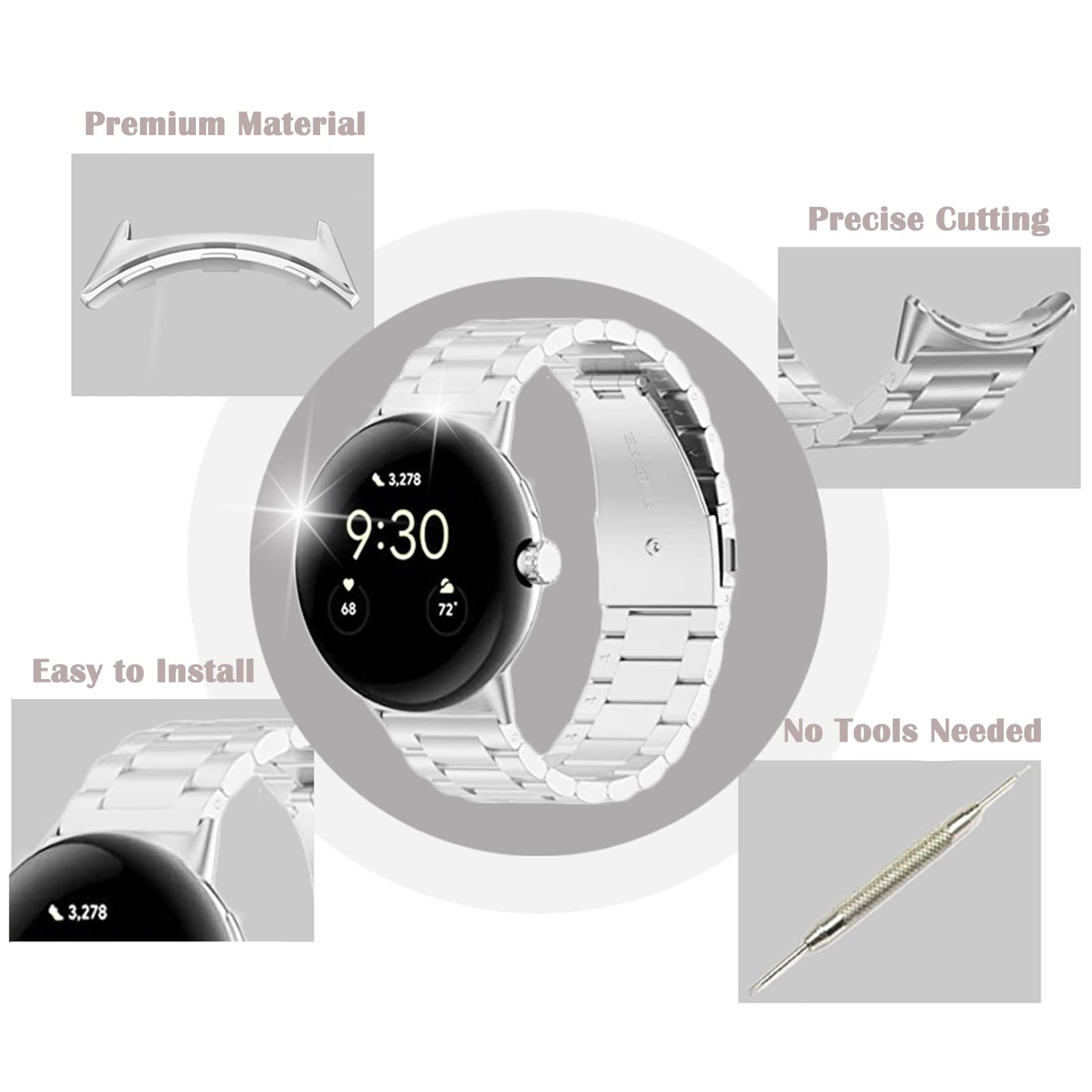 1/2 คู่โลหะสําหรับ Google Pixe - Jewelry Stores Watches บทวิจารณ์และราคา