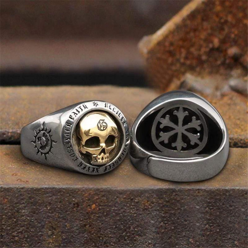 S925 เงินสเตอร์ลิงแฟชั่นผู้ชาย - Gothic Skull Ring บทวิจารณ์และราคา