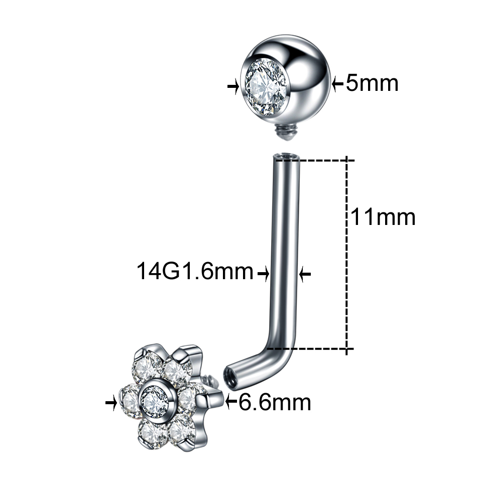 1PC ไทเทเนียม Christina เจาะดอ - Christina Jewelry & Watches Marguerite Ørestik Forgyldt Sølv บทวิจารณ์และราคา