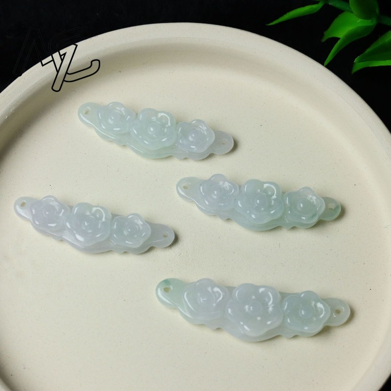 1 ชิ้น จี้หยกธรรมชาติรูปดอกไม้ - Jewelry & Watches Ltd บทวิจารณ์และราคา