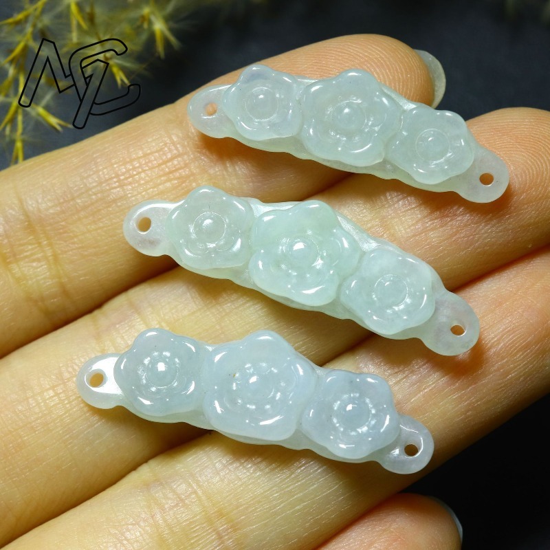 1 ชิ้น จี้หยกธรรมชาติรูปดอกไม้ - Jewelry & Watches Ltd บทวิจารณ์และราคา