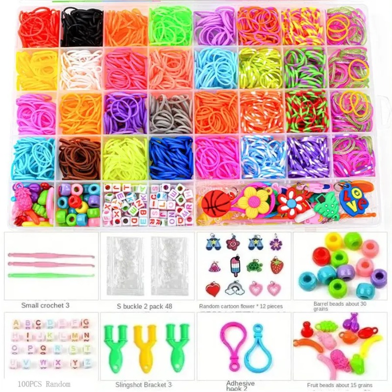 4300 ชิ้น+ ชุดยางรัดหลากสี 32  - Charm Bracelet Beads บทวิจารณ์และราคา