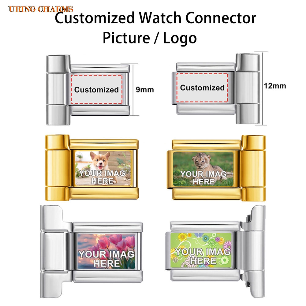 1 คู่ภาพโลโก้ที่กําหนดเองสายนา - Jewelry Watches Men บทวิจารณ์และราคา