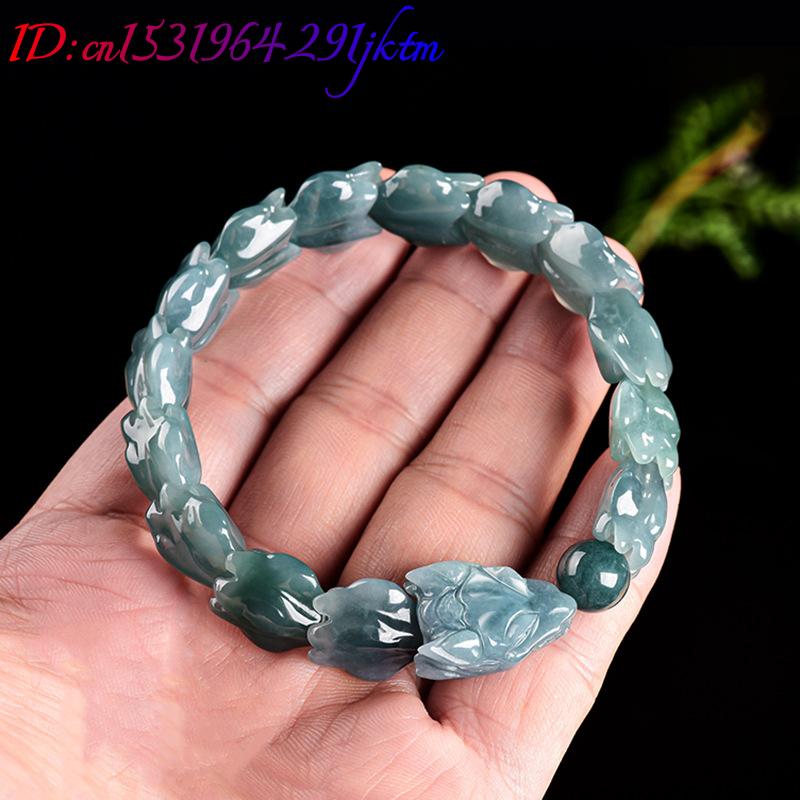 กำไลหยกพม่าสีน้ำเงินแกะสลักลาย - Jewelry & Watches Ltd บทวิจารณ์และราคา