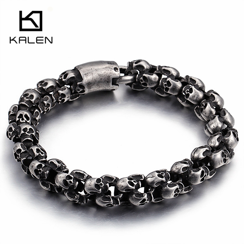 Kalen Punk ยาวกะโหลกศีรษะสร้อย - Gothic Skull Ring บทวิจารณ์และราคา
