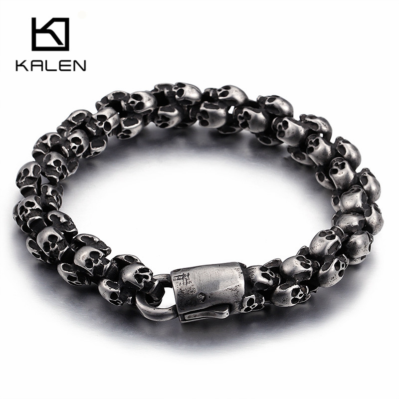 Kalen Punk ยาวกะโหลกศีรษะสร้อย - Gothic Skull Ring บทวิจารณ์และราคา